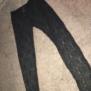 Lace black leggings